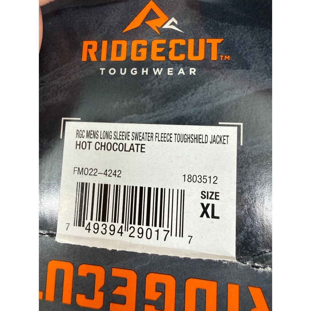 Ridgecut Mens Sweater Fleece Toughshield Jacket XL Water and Stain‎ Repellant